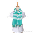 American scarf fake cashmere tribal tassel shawl green